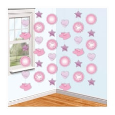 Amscan Booties Christening Party Decoration - Pink/Purple - One Size