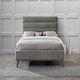 image 2 of 5ft King Size Light Grey Soft Velvet Fabric Upholstered Bed Frame Bedstead