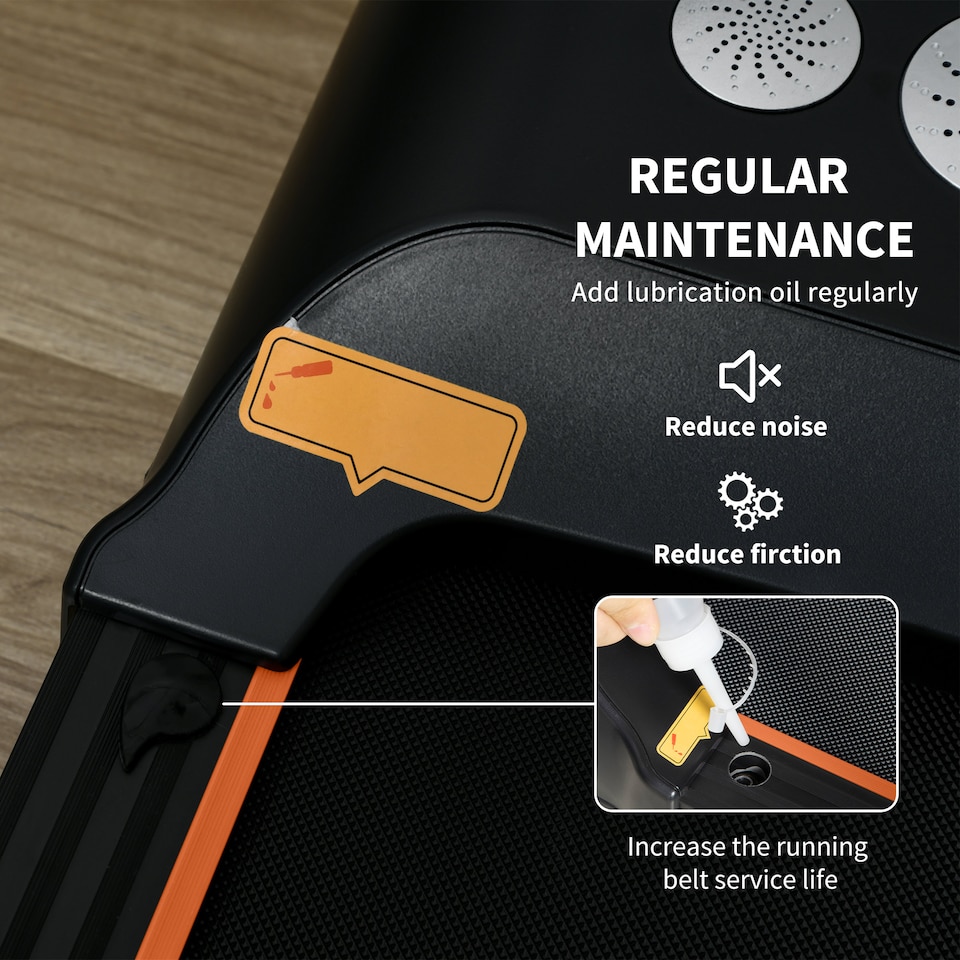 image 1 of HOMCOM Foldable Walking Treadmill with LED Display, Orange