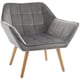 image 1 of HOMCOM Luxe Velvet-Feel Accent Chair w/ Wide Arms Slanted Back Grey