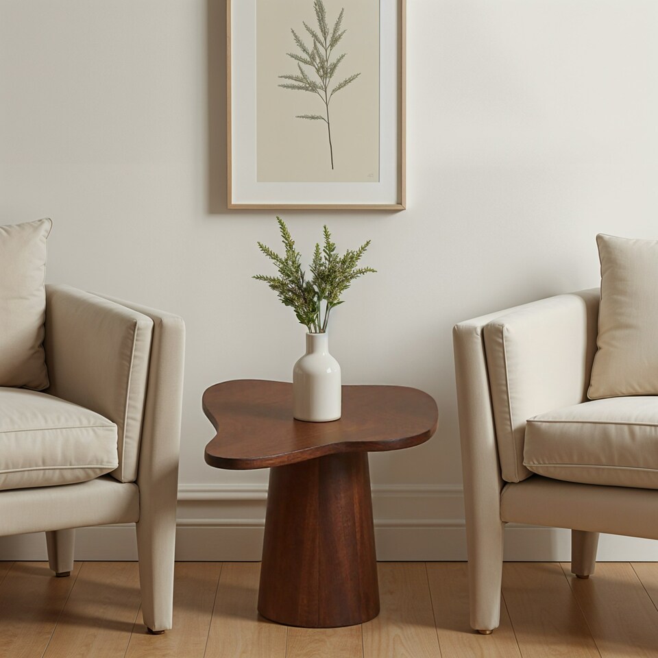 image 1 of Nolan Solid Wood Side Table Brown