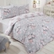 image 3 of OHS English Rose Duvet Cover and Pillowcase Set, Double - Grey