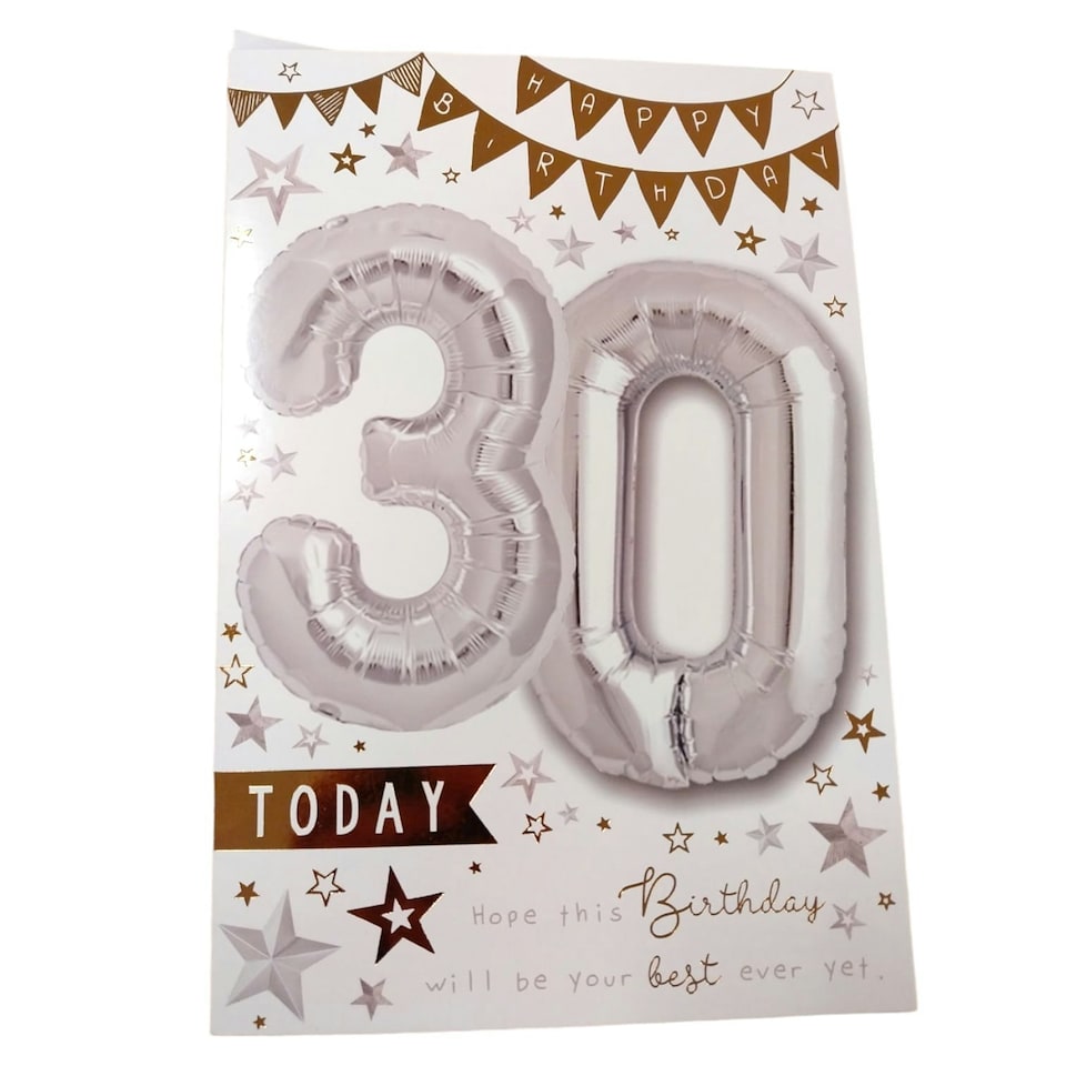 image 1 of Age 30 today Balloon Boutique Greeting Card