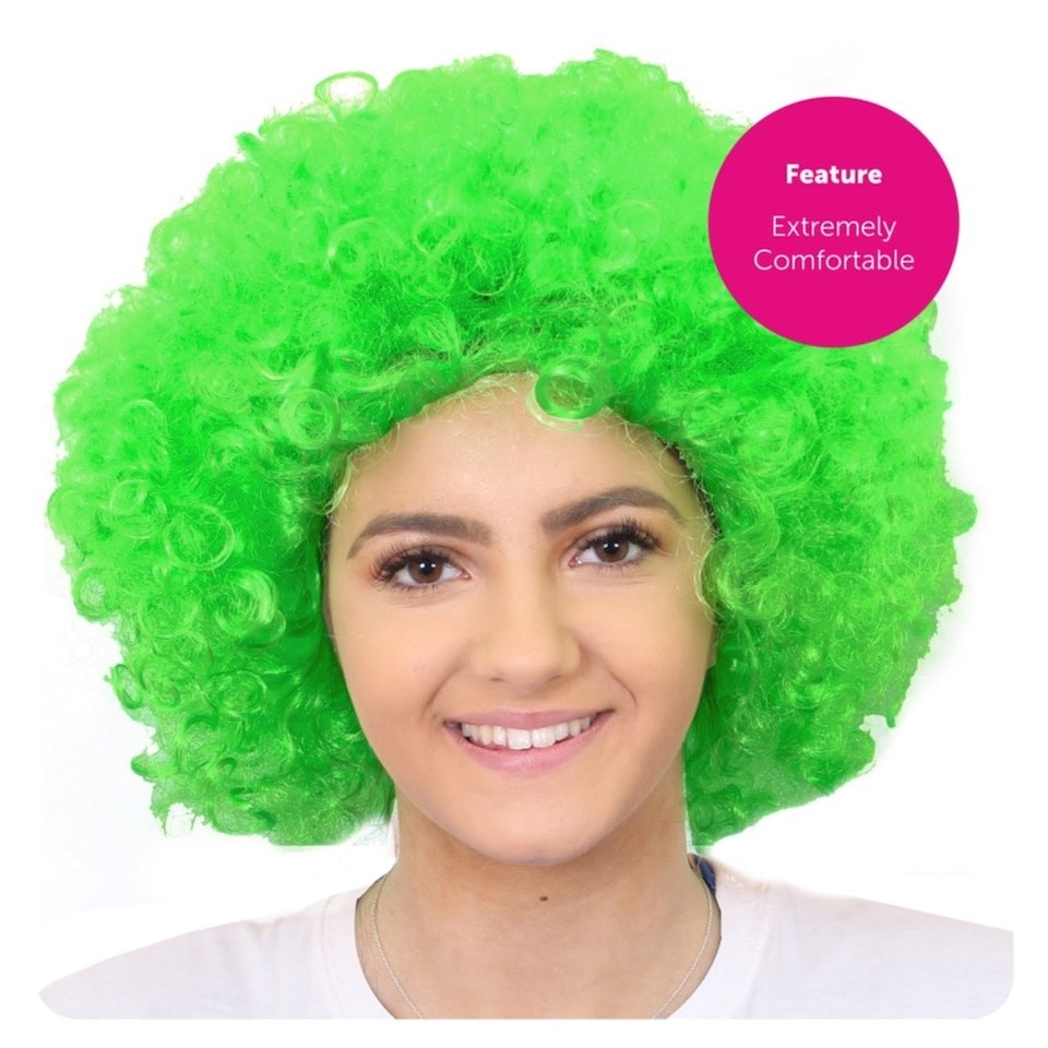 image 1 of Pack of 12 Green Curly Wig Green | One Size