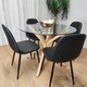 image 3 of Forest Round Glass Table + 4 Black gem Black