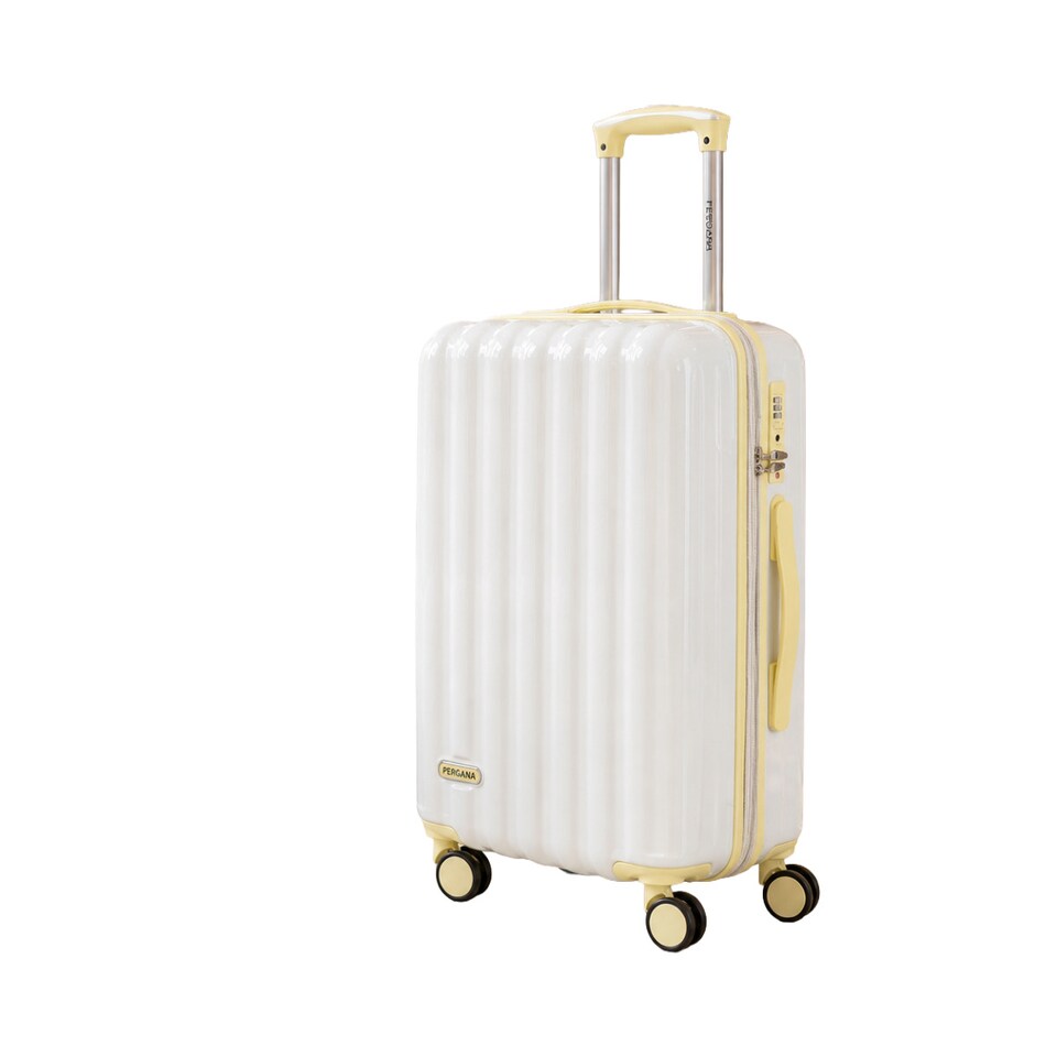 image 1 of Fergana 24 Inch Cabin Carry On Polycarbonate Hard Shell Suitcase Lightweight Spinner Luggage TSA Lock White