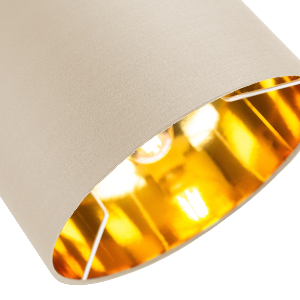 image 1 of Contemporary Cream Cotton 10 Table/Pendant Lamp Shade with Shiny Copper Inner | Cream