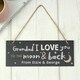 image 3 of Personalised To the Moon and Back Hanging Slate Plaque