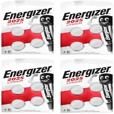 Energizer 2025 Lithium Batteries - Pack of 16 (4 x 4 pack)