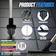 image 4 of Colour-Coded Angled Grout Brush with Handle 180° Swivel Tile & Corner Scrubber