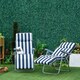 image 8 of Outsunny Set of 2 Folding Sun Lounger Recliner Chairs Daybed Cushion Blue White