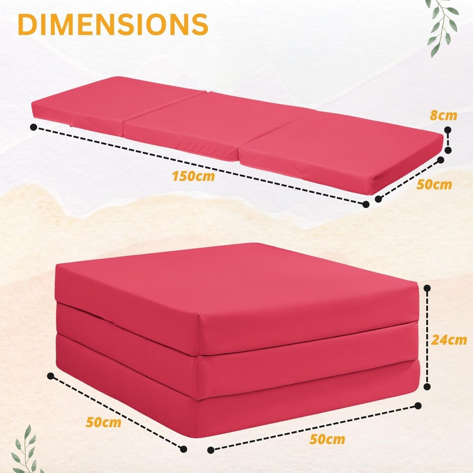 image 1 of Tri Fold Fold Out Z Bed Futon Sofa Chair Mattress