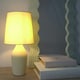 image 1 of ValueLights Arlo Pair of Sunshine Yellow Ceramic Table Lamps with Yellow Shades and LED Bulbs | Yellow