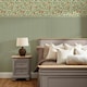 image 2 of Beauty Of Nature Panel Wallpaper in Sage Green on Cream with Sage Green Panel Multi