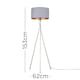 image 6 of ValueLights Camden Brushed Chrome Tripod Floor Lamp Grey & Copper Shade | Grey