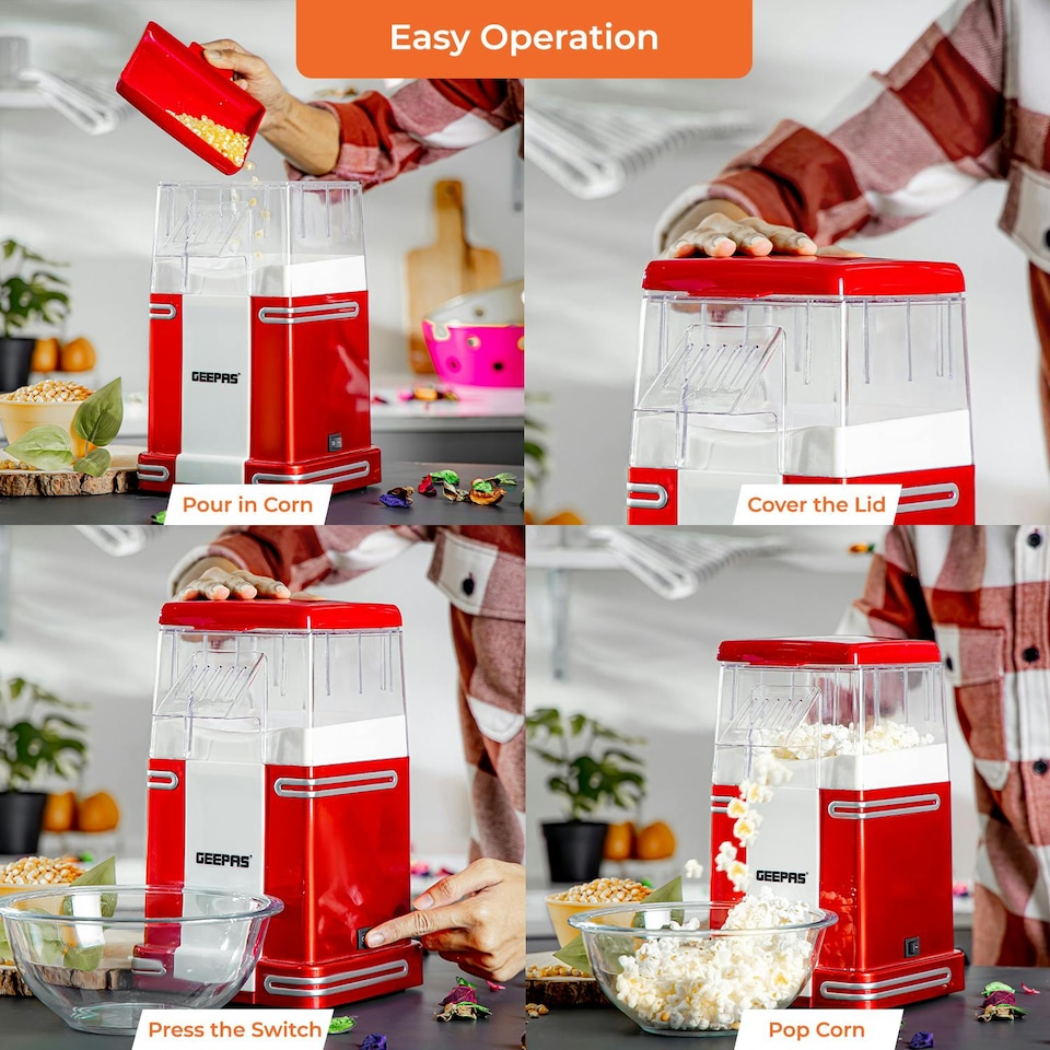 image 1 of GEEPAS 1200W Electric Popcorn Maker Machine