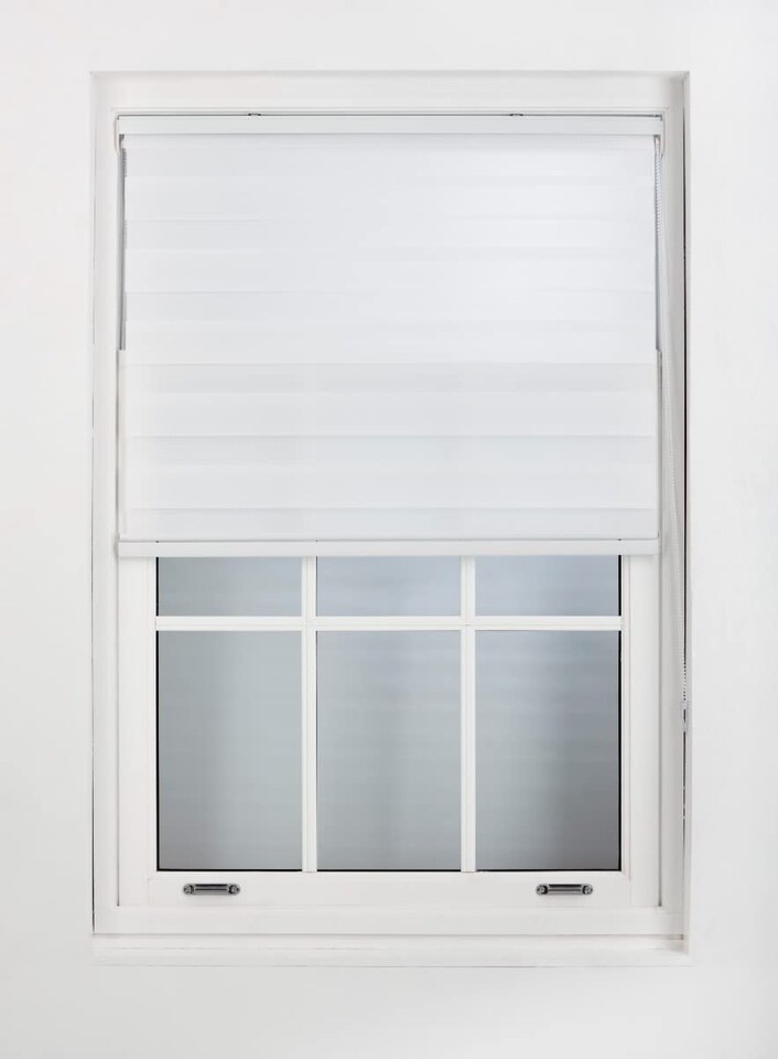 image 1 of Day and Night Zebra Roller Blind 150cm Wide x 210cm Long | White | White