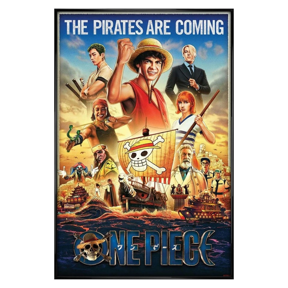 image 1 of Gloss Black Framed One Piece Live Action (Pirates Incoming) Maxi Poster
