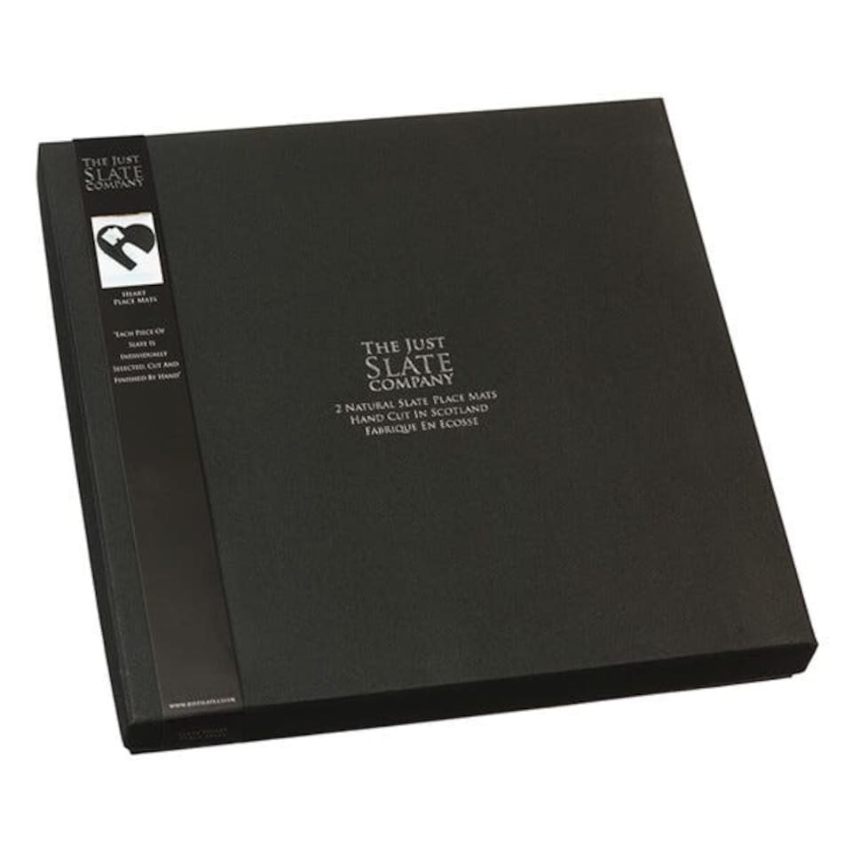 image 1 of The Just Slate Company Set of 2 Heart Slate Placemats