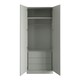 image 2 of Slab Light Grey Double Wardrobe with Single Rail & Internal Drawers Grey