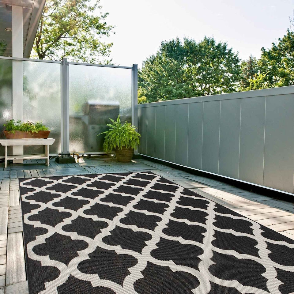 image 1 of The Rugs Outdoor Indoor Moroccan Garden Patio Rug Weatherproof Jet Washable | 400