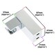 image 5 of SPARES2GO Shower Head Wall Clamp Adjustable Square Angled Chrome Bracket Handset Holder Silver