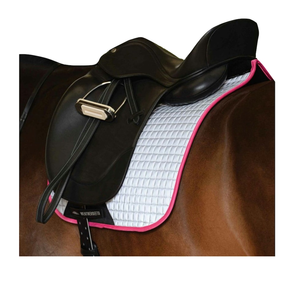 image 1 of Weatherbeeta Prime Reflective Horse Dressage Saddlepad - Silver/Pink - Pony