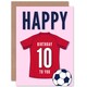 image 1 of Football Strip Kit Dark Red Jersey 10 Year old Kids 10th Birthday Card
