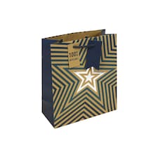 Kraft Blue Stars Medium Gift Bag Brown