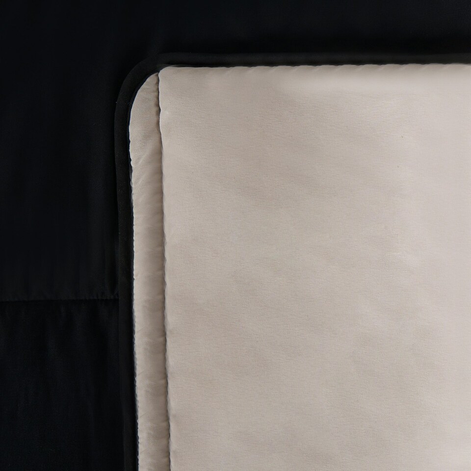 image 1 of OHS Reversible Coverless 10.5 Tog Soft Plush All Year Round Duvet Cover and Pillowcase Bedding Set Multi | Black and Stone | King