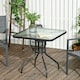 image 2 of Outsunny Square Patio Table, Tempered Glass Top Garden Dining Table