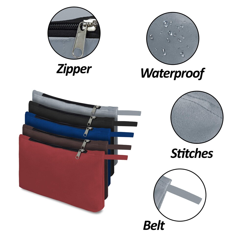 image 1 of Covers&All Tool Bag, 18 Oz Heavy Duty Waterproof Pouch with Sturdy 18 Oz Tuff Multicolor 5pc, 7 in L x 11 in W x 7 in H, Mulitcolored