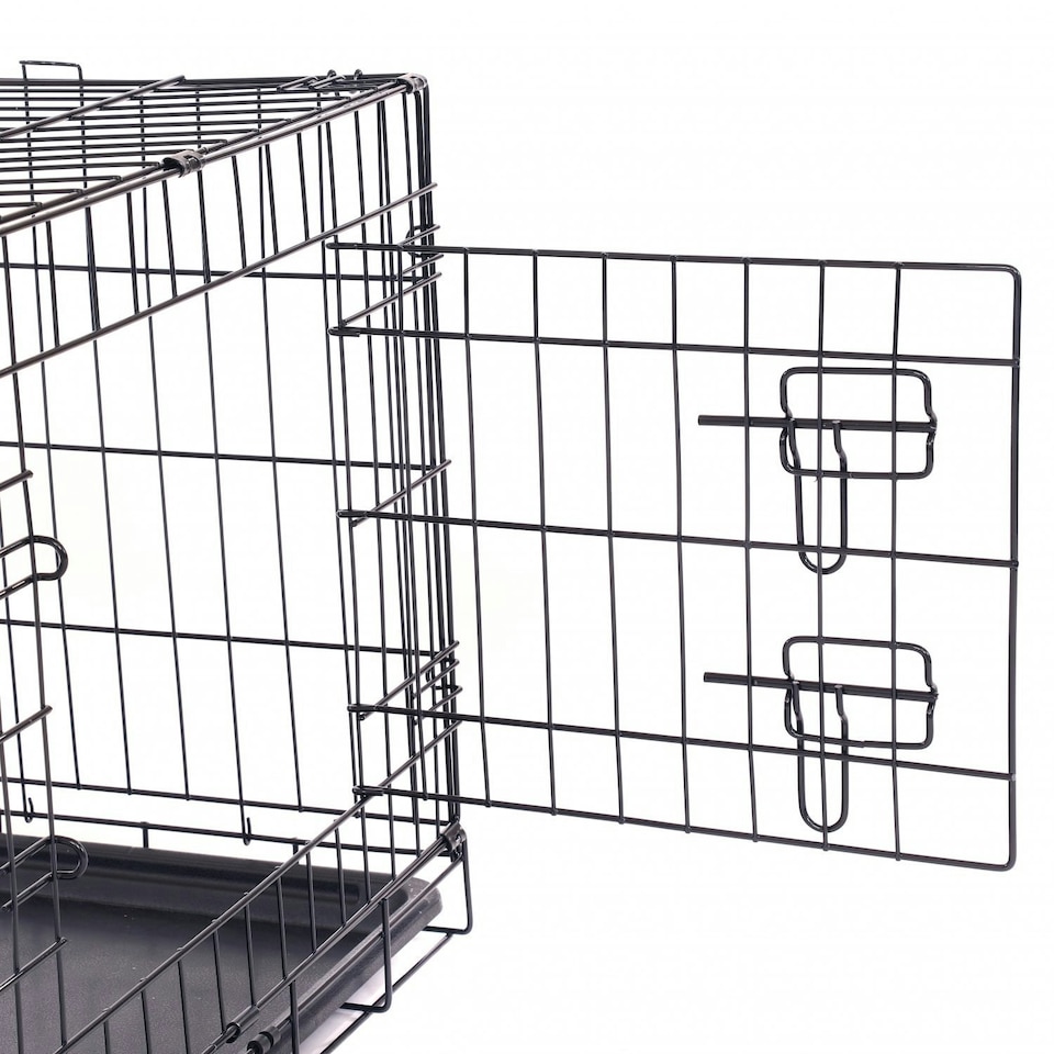 image 1 of Oypla 24" Folding Metal Dog Cage Puppy Transport Crate Pet Carrier