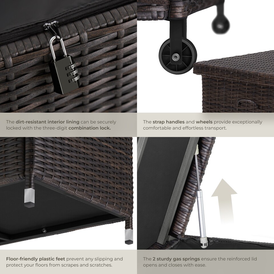 image 1 of Storage Box Kiruna - rattan garden furniture cushion storage 120 x 55 x 61.5 cm | Brown | brown | 121 x 56 x 60 cm | 1