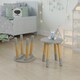 image 5 of Kids Wooden Stool Seat Round Chair Toddlers Kids Small Children Home Nursery - Grey | Grey | 4 Grey