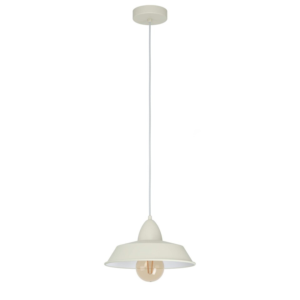EGLO Single Pendant Light E27 Sand AUCKLAND (21) WBS Cream