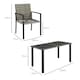 image 7 of Outsunny Rattan Garden Furniture for 4, Dining Table and Chairs, Mixed Grey