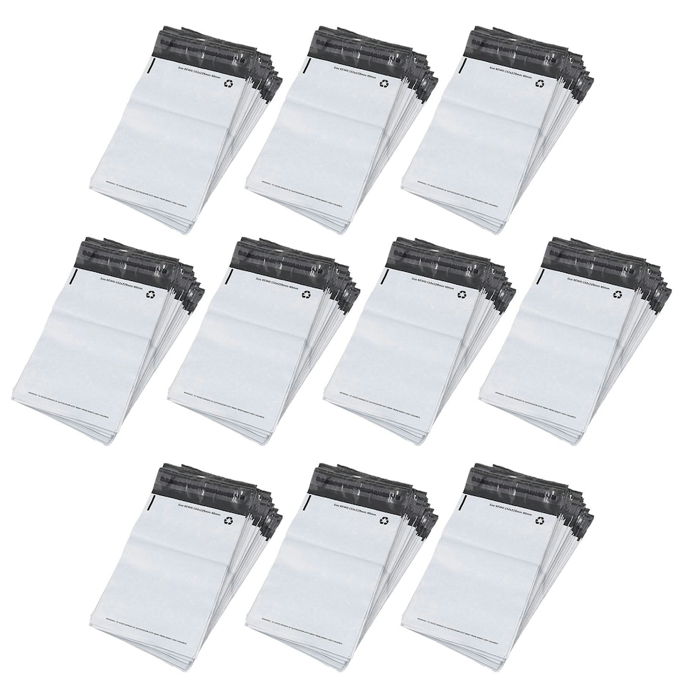 image 1 of White Polythene Mailing Bag A5 (152mm x 229mm) Waterproof Self Seal (1000 Pack)