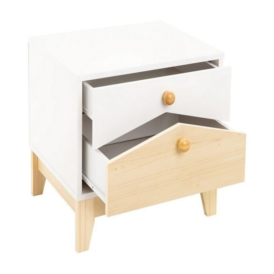 image 1 of Cody 2 Drawer Bedside - L40.5 x W50 x H46 cm - White/Pine Effect