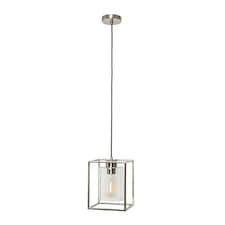 BHS Hardy Cage Ceiling Pendant with Bubble Glass Shade | Silver | Satin Nickel | 1