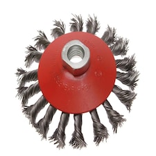 Faithfull Conical Wire Brush 100Mm M10 Bore 1.5 0.50Mm Wire