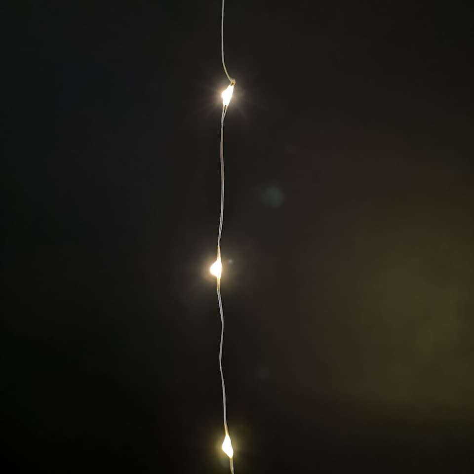 image 1 of 200 LED 10m Premier MicroBrights Indoor Outdoor Christmas Multi Function Battery Operated Lights with Timer on Pin Wire in Warm White | White | Warm White