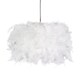 image 3 of Modern Designer Real White Feather Drum Lamp Shade with Inner Cotton Lining | White
