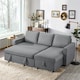 image 1 of Yaheetech Sectional Sofa with Chaise L-Shaped Sofa Bed and Pull Out Bed Storage
