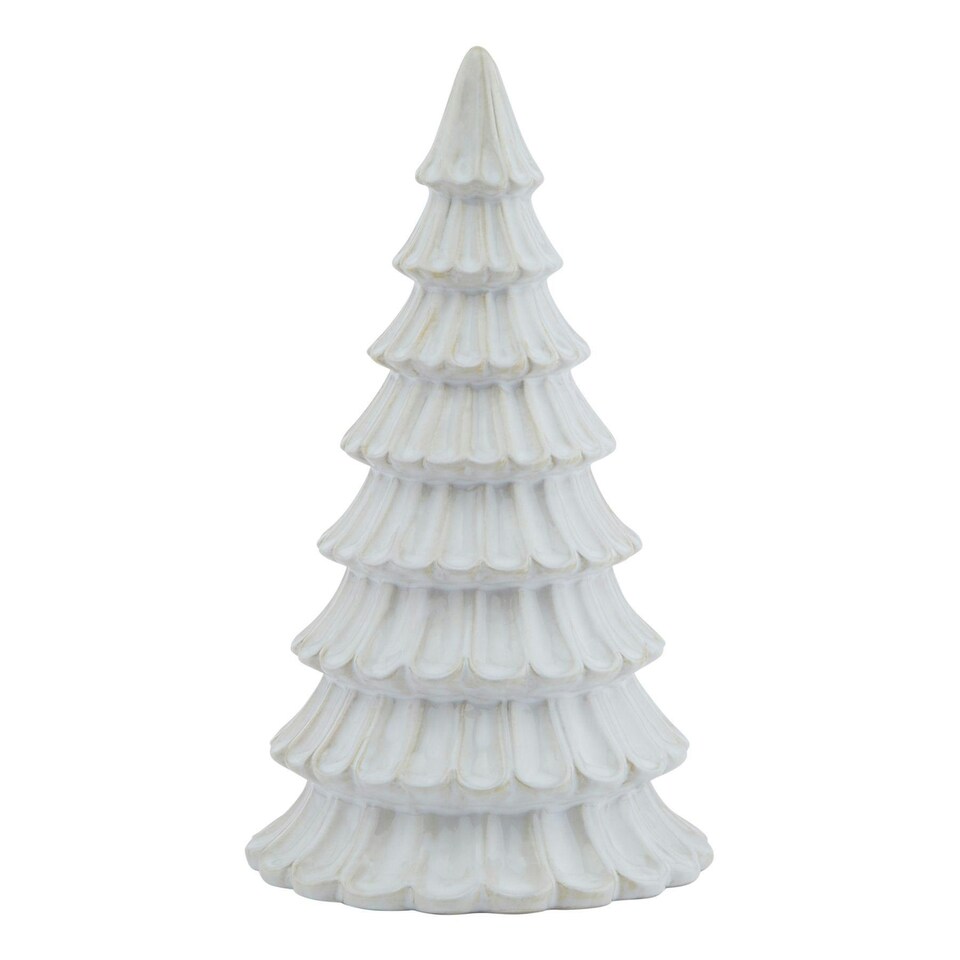 image 1 of Hill Interiors Ceramic Fir Tree Decoration - White - One Size