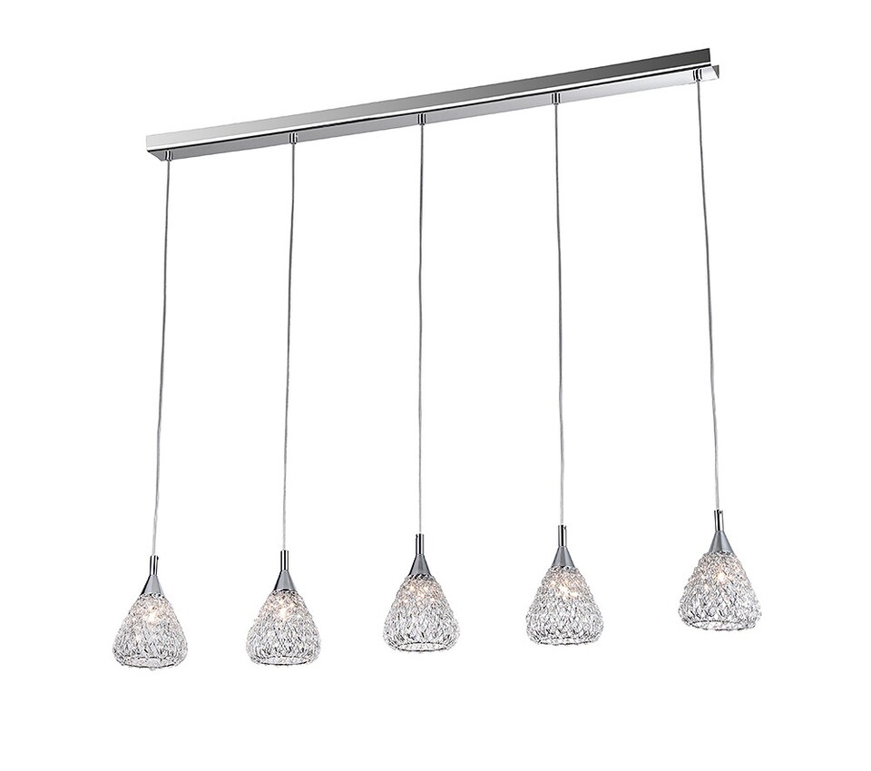 image 1 of Simone 5 Light Chrome Bar Pendant Ceiling Light