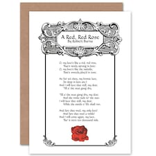 Robert Burns Song Lyrics Red Rose Love Scottish Card