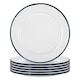 image 1 of Argon Tableware White Enamel Side Plates - 20cm - Navy - Pack of 6 Blue