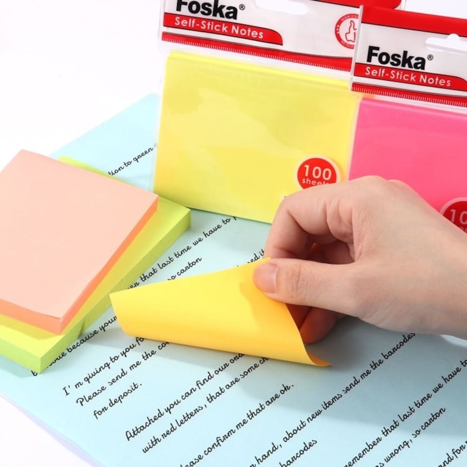 image 1 of Single Pack of 100 Sheets Fluorescent Green Color Sticky Notes 37.5x50mm | Green