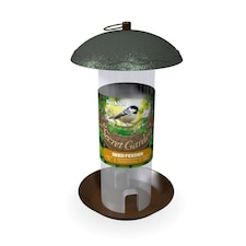 Peckish Secret Garden Wild Bird Seed Feeder - Clear/Green - 0.7L